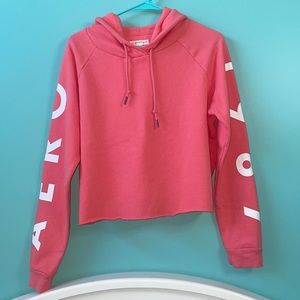 Aeropostale Cropped Hoodie, Size: S, Color: Coral